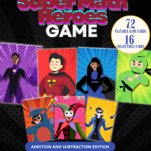 Super Heroes Math Card Game
